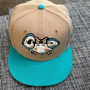 New Era Tan and Teal 59FIFTY Minor League On field Cap
